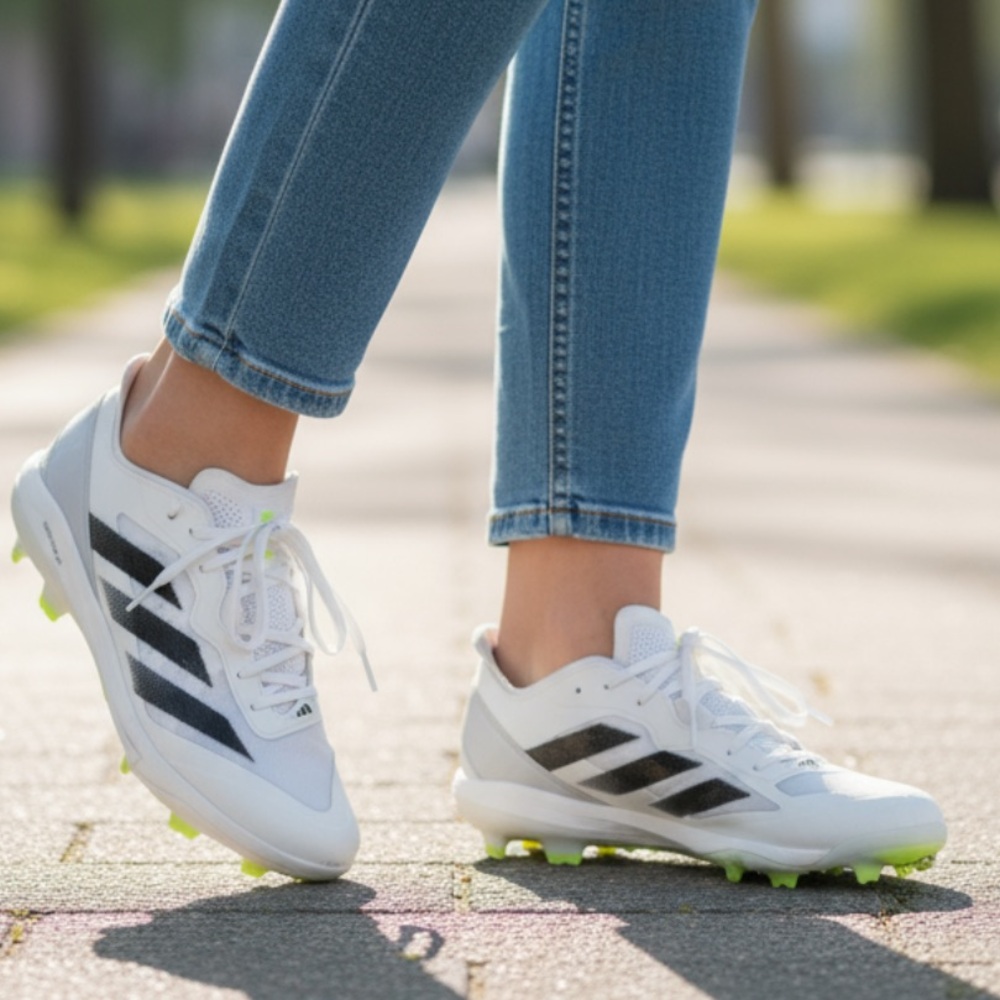 NWT Adidas Adizero Instinct+ Softball Cleats Women White Volt Shoes IF3361 SZ-12